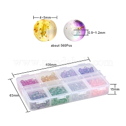 560шт 8 цвета матовые окрашенные спреем стеклянные бусины нити&nbsp;GLAA-YW0001-39