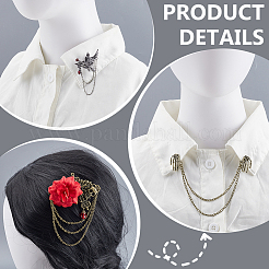 3 шт. 3 стиля готических брошей из сплава со стразами на цепочке&nbsp;JEWB-GA0001-46