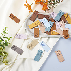 60 шт. 10-х цветные этикетки из микрофибры и кожи&nbsp;DIY-BY0001-08