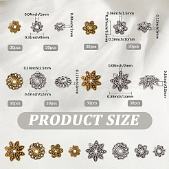 240 шт. 8 стиля тибетских сплавных бусин-цветочков&nbsp;TIBE-SP0001-26