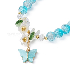 Эластичный браслет из стеклянных бусин&nbsp;BJEW-JB09811-01