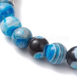 Женские браслеты из круглых бусин из натуральной лавы&nbsp;BJEW-JB12743