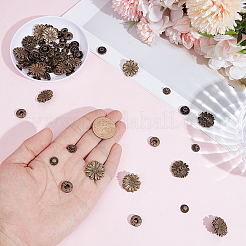 20 bolsa de botones a presión de aleación con flores&nbsp;BUTT-CY0001-36