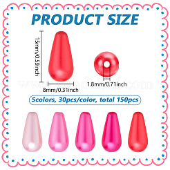 150 шт. 5-х цветные бусины из АБС-пластика&nbsp;CCB-PH0001-28