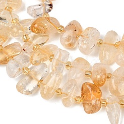 Природный желтый кварц нитей бисера&nbsp;G-K393-B03