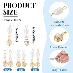 30 pendentif cœur en perle de culture d'eau douce naturelle et acier inoxydable 304 (3 styles disponibles)&nbsp;PALLOY-TAC0318