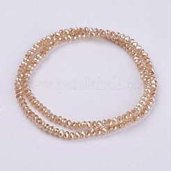 Стеклянные бусины с гальваническим покрытием &nbsp;GLAA-F077-PL06