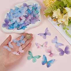 80 pieza de accesorios de adorno de mariposa de tela de 10 colores&nbsp;DIY-CY0004-03