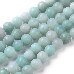 Round Natural Amazonite Bead Strands, 8mm, Hole: 1mm, about 46pcs/strand, 16 inch