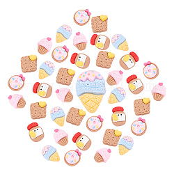 SUNNYCLUE 50Pcs 5 Styles Ice Cream Biscuits Cup Cake Charms Pendant Dessert Resin Charm Polymer Clay Charms for Jewelry Making Hair Clips Scrapbooking DIY Making Crafts