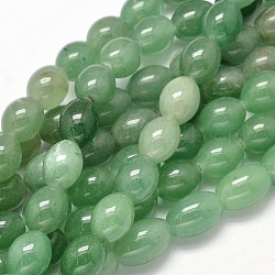 Perle avventurina ovali verde collane naturali, 10x8mm, Foro: 1 mm, circa 39pcs/filo, 15.7 pollice
