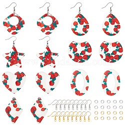 Kits de fabrication de boucles d'oreilles en résine bricolage nbeads, y compris 14 pièces pendentifs en résine étoile et géométrie, crochets et anneaux de saut en laiton, couleur mixte, 70 pcs / boîte