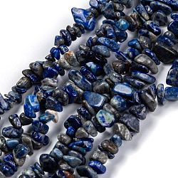 Chapelets de perles en lapis-lazuli naturel, grade AB, puce, 3~16x3~8mm, Trou: 0.7mm, 32.28'' (82 cm)