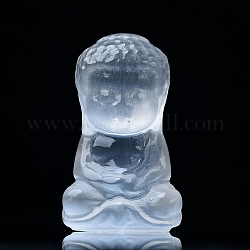 Figurine di selenite naturale di buddha, decorazioni per display in pietra energetica reiki, per l'ornamento feng shui domestico, 30~40x45~50x75~85mm