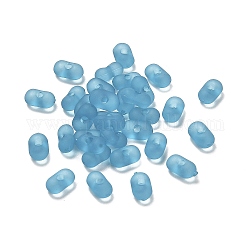 Abalorios de acrílico transparentes, esmerilado, maní, acero azul, 6x4x3mm, agujero: 1 mm, aproximamente 10230 unidades / 500 g