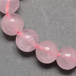 Chapelets de perles en quartz rose naturel, teinte, ronde, rose, 14mm, Trou: 1mm, Environ 28 pcs/chapelet, 15.3 pouce