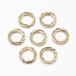 Соединители латунные звенья, долговечный, без никеля , кольцо, реальный 18k позолоченный, 21x0.4 мм, отверстие : 1.2 мм