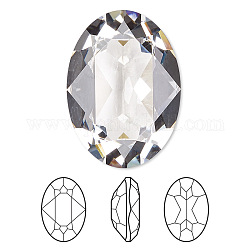 Cabochon strass in cristallo austriaco, passioni cristallo, sfaccettato ovale pietra operata, 4120, 001_cristallo, 18x13mm