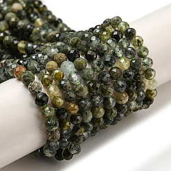 Chapelets de perles en préhnite naturelle, facette, ronde, 3mm, Trou: 0.7mm, Environ 111 pcs/chapelet, 15.04'' (38.2 cm)