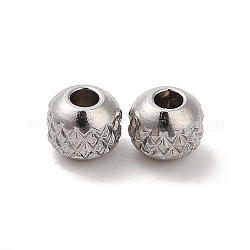 304 perla in acciaio inossidabile, tondo, colore acciaio inossidabile, 4mm, Foro: 1.6 mm