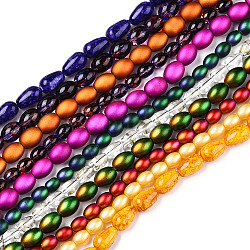 Chapelets de perles en verre, mixedstyle, larme / ovale, taille mixte, couleur mixte, 8.5~13x6.5~8.5mm, Trou: 1.4~1.5mm, Environ 63~86 pcs/chapelet, 29.72 pouce ~ 31.61 pouces (75.5~80.3 cm)
