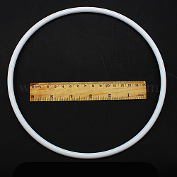 ПП пластиковые обручи, макраме кольцо, для рукоделия и тканой сетки / полотна с перьями, круглые, белые, 205x7 мм