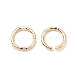 Messing Ringe springen, offene Ringe springen, langlebig plattiert, cadmiumfrei und bleifrei, runden Ring, echtes 14k vergoldet, 6x0.8 mm, 20 Gauge, Innendurchmesser: 4.4 mm