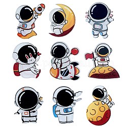 9 pz 9 spille da astronauta in stile, spilla in acrilico cartone animato per vestiti fai da te, colore misto, 29.5~37.5x24~46.5x9~10mm, 1pcs / style
