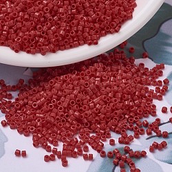 Cuentas de miyuki delica, cilindro, Abalorios de la semilla japonés, 11/0, (db0723) rojo opaco, 1.3x1.6mm, agujero: 0.8 mm, aproximamente 2000 unidades / 10 g