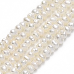 Natural Cultured Freshwater Pearl Beads Strands, Potato, Beige, 2~3.5x3~5x3~5mm, Hole: 0.5mm, about 109~132pcs/strand, 14.17~14.25 inch(36~36.2cm)