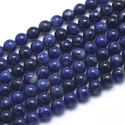 Chapelets de perles en sodalite naturelle, Grade a, ronde, 6mm, Trou: 1mm, Environ 66 pcs/chapelet, 15.5 pouce (39.5 cm)
