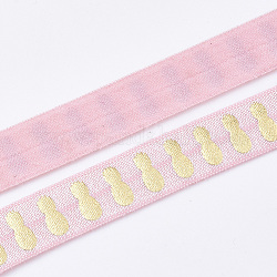 Плоский эластичный шнур, узор ананаса, розовые, 15~16x1 мм, около 3.28 ярда (3 м) / рулон
