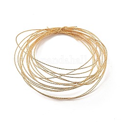 Filo di rame per la creazione di gioielli, tondo strutturato, vero placcato oro 18k, 18 gauge, 1mm, circa 16.40 piedi (5 m)/filo
