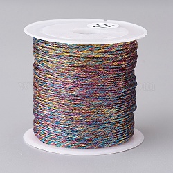 Metallic Thread, Embroidery Thread, for Jewelry Making, Colorful, 0.8mm, about 25m/roll, 1roll