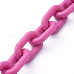 Акриловые кабельные цепи ручной работы, овальные, для изготовления ювелирных изделий, средне фиолетовый красный, 31x19.5x5.5 мм, 39.37 дюйм (1 м) на прядь