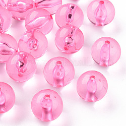 Perline acrilico trasparente, tondo, rosa caldo, 20x19mm, Foro: 3 mm, circa 111pcs/500g