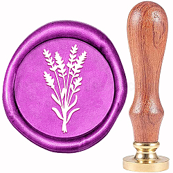 CRASPIRE Lavender Wax Seal Stamp Lavender Sealing Wax Stamps 30mm Retro Vintage Removable Brass Stamp Head with Wood Handle for Wedding Invitations Halloween Christmas Thanksgiving Gift Packing