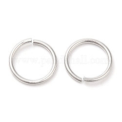 Brass Open Jump Rings, Round Rings, Platinum, 18 Gauge, 12x1mm, Inner Diameter: 10mm