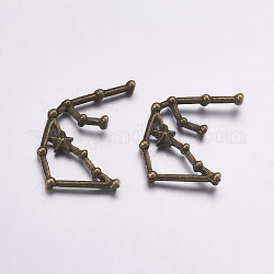 Legierung Cabochons, Sternbild / Sternzeichen, Antik Bronze, Wassermann, 18x20x3 mm