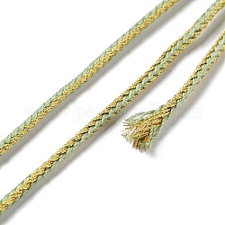 Cordón trenzado poliéster bitono 14m, redondo, verde mar oscuro, 2.5mm, alrededor de 15.31 yarda (14 m) / rollo
