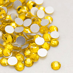 Glass Flat Back Rhinestone, Grade A, Back Plated, Faceted, Half Round, Lt.Col.Topaz, 3~3.2mm, about 1440pcs/bag
