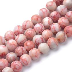 Brins de perles de netstone rouge naturel, ronde, 8~9mm, Trou: 1mm, Environ 44~46 pcs/chapelet, 14.6~15 pouce