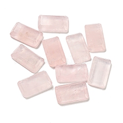 Природного розового кварца кабошонов, граненые, прямоугольные, 14~14.5x8~8.5x3 мм
