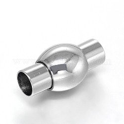 304 chiusura magnetica in acciaio inossidabile con estremità incollate, colonna, colore acciaio inossidabile, 15.5x8mm, Foro: 3 mm
