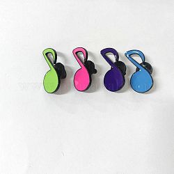 Musiknoten-Emaille-Pin, Elektrophorese-Abzeichen aus schwarzer Legierung für Rucksackkleidung, Mischfarbe, 29.5x14 mm