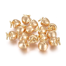 Messing Perlen, kein Loch, Apfel, echtes 18k vergoldet, 10x8x7.5 mm