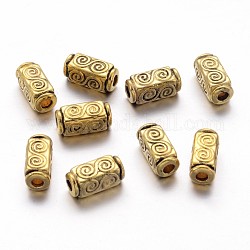Tibetan Style Beads, Zinc Alloy Beads, Antique Golden Color, Lead Free & Cadmium Free, Cuboid, Size: about 10.5mm long, 5mm wide, 5mm thick, hole: 2.5mm
