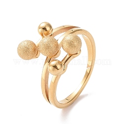 Ионное покрытие (ip) 304 круглое кольцо из нержавеющей стали для женщин, золотые, размер США 6 3/4~9 (17.1~18.9 мм)