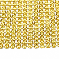 Aluminum Beaded Trim Mesh Ribbon Roll, for DIY Jewelry Craft Making, Light Gold, 19-1/4~19-3/4 inch(490~500mm)