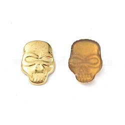Латунные заклепки с черепом, утюг с плоской спинкой на кабошонах черепа, золотые, 11x8x1.5 мм, около 10000 шт / упаковка
